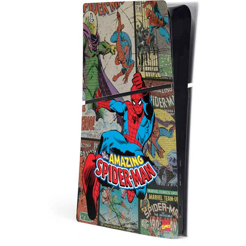 Marvel Classic Comics Amazing Spider-Man Collage PS5 Slim Digital Edition Console Skin